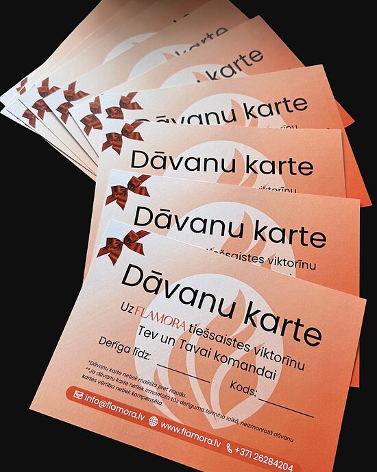 Dāvanu karte uz tiešsaistes viktorīnu